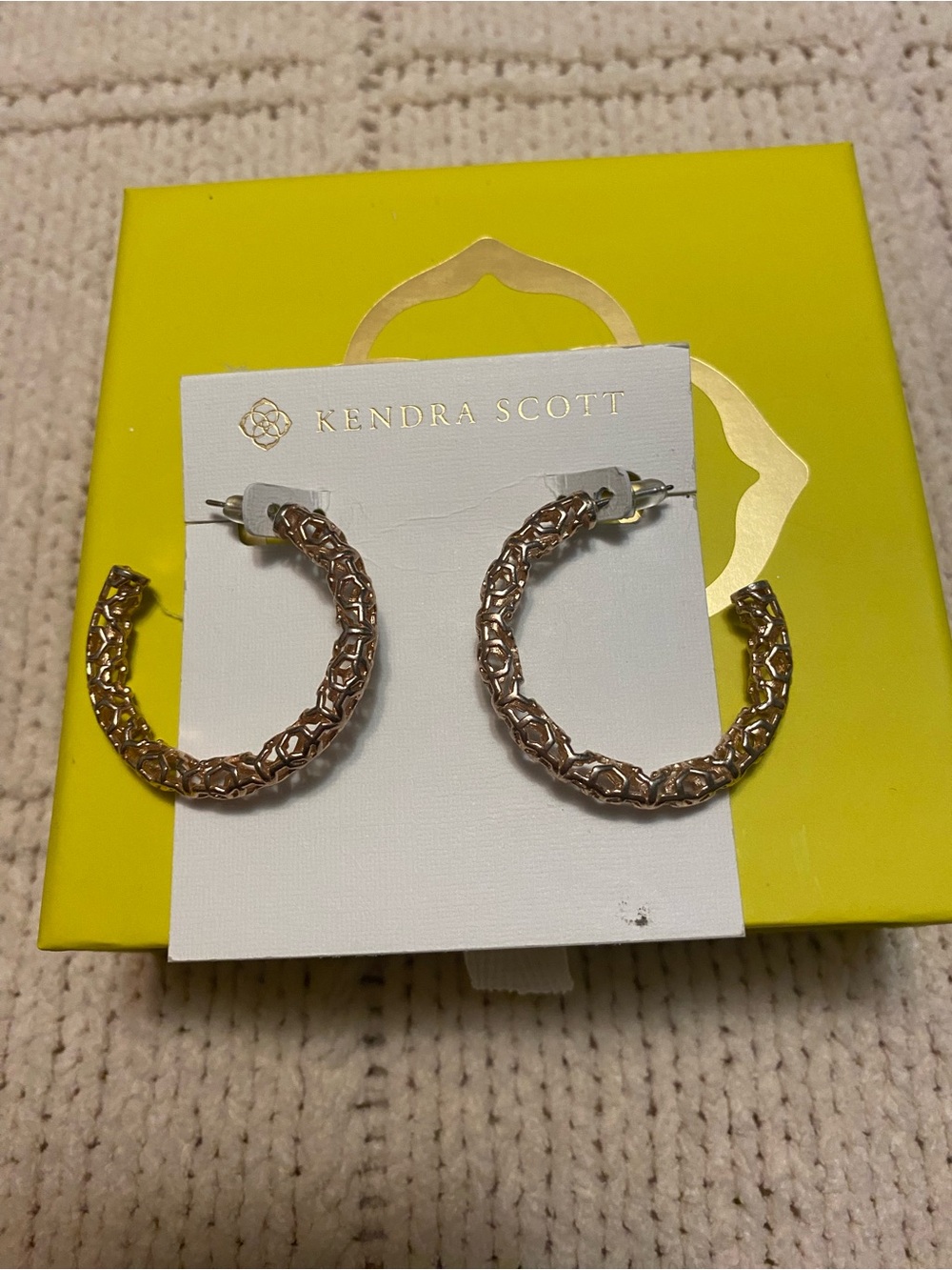 Kendra Scott Rose Gold Braided Hoop Earrings